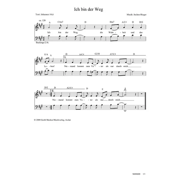 Produktbild des Artikels Ich bin der Weg (Noten - Download)