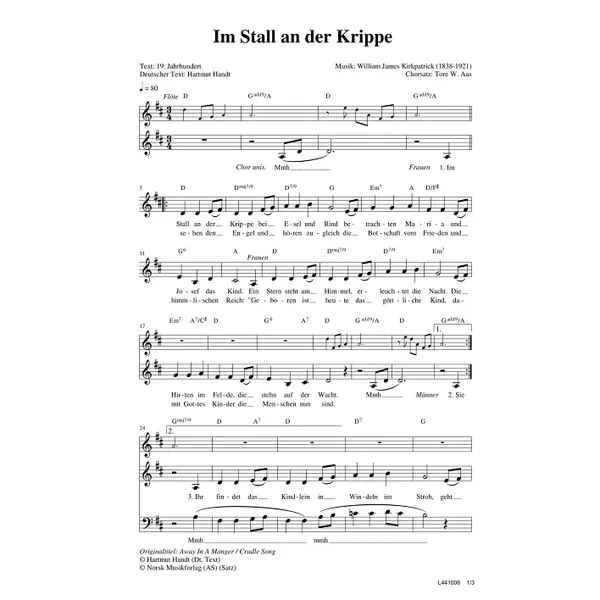 Produktbild des Artikels Im Stall an der Krippe (Noten - Download)
