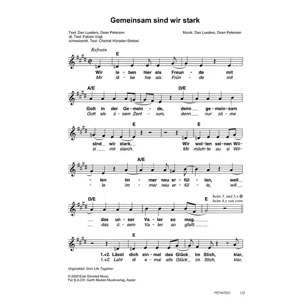 Produktbild des Artikels Gemeinsam sind wir stark (Noten - Download)