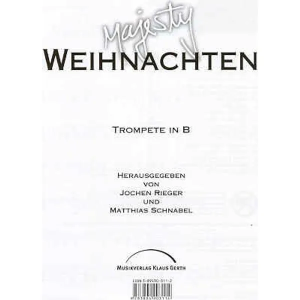Produktbild des Artikels Majesty Weihnachten - Trompete in B (Liederbuch - Geheftet)