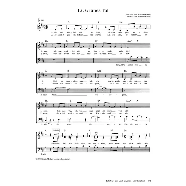 Produktbild des Artikels Grünes Tal (Noten - Download)