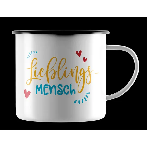 Produktbild des Artikels Emaille-Becher "Lieblingsmensch" ()