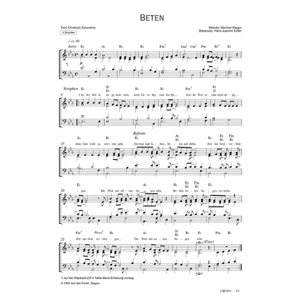 Produktbild des Artikels Beten (Noten - Download)