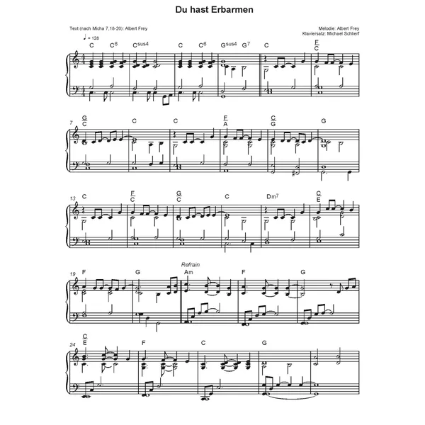 Produktbild des Artikels Du hast Erbarmen (Noten - Download)