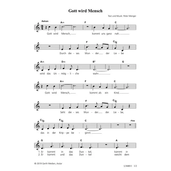 Produktbild des Artikels Gott wird Mensch (Noten - Download)