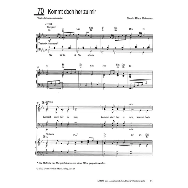 Produktbild des Artikels Kommt doch her zu mir (Noten - Download)