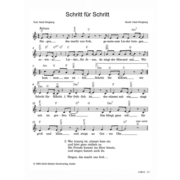 Produktbild des Artikels Schritt für Schritt (Noten - Download)