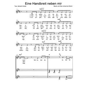 Produktbild des Artikels Eine Handbreit neben mir (Noten - Download)