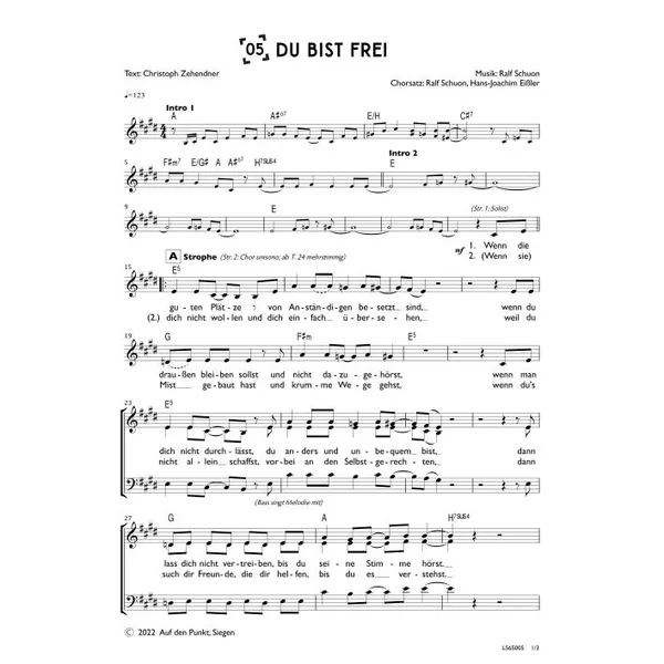 Produktbild des Artikels Du bist frei (Chor) (Noten - Download)