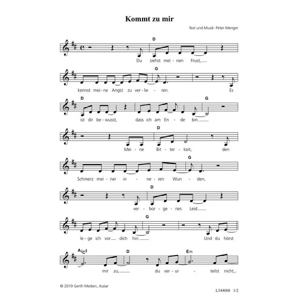 Produktbild des Artikels Kommt zu mir (Noten - Download)