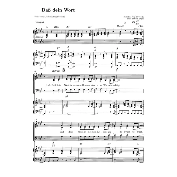 Produktbild des Artikels Dass dein Wort in meinem Herzen (Noten - Download)