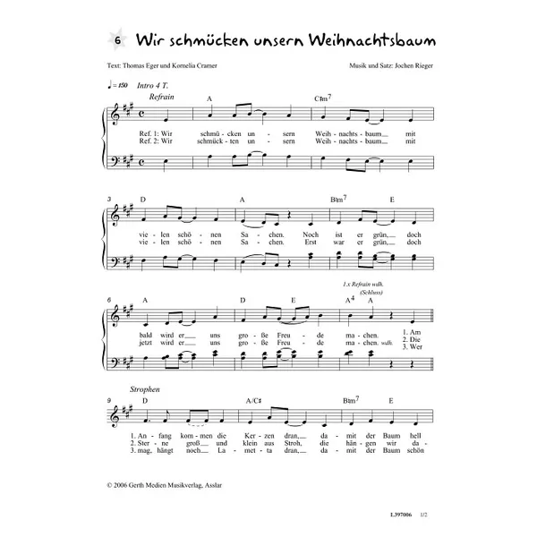 Produktbild des Artikels Wir schmücken unsern Weihnachtsbaum (Noten - Download)