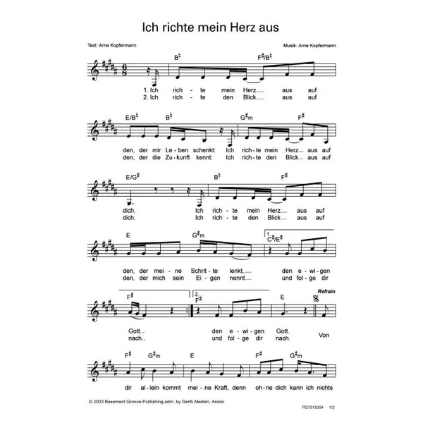 Produktbild des Artikels Ich richte mein Herz aus (Noten - Download)