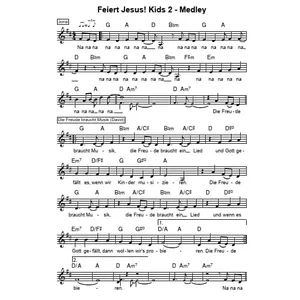 Produktbild des Artikels Feiert Jesus! Kids 2 - Medley (Noten - Download)