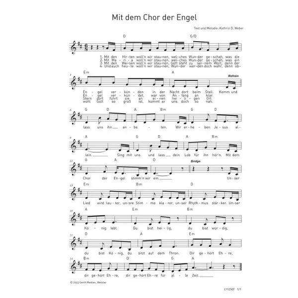 Produktbild des Artikels Mit dem Chor der Engel (Noten - Download)