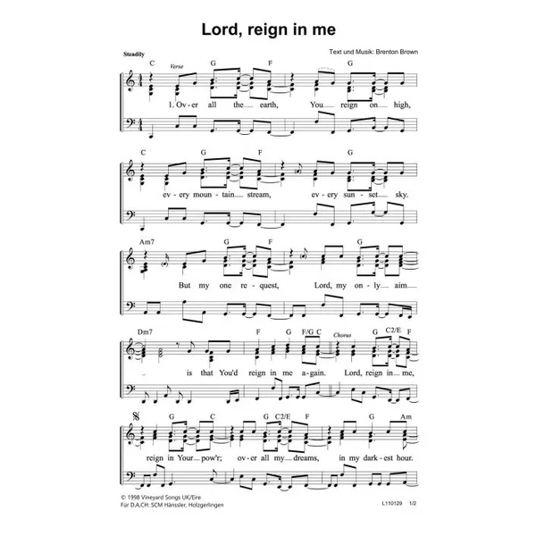 Produktbild des Artikels Lord, Reign In Me (Noten - Download)