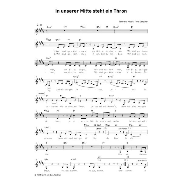 Produktbild des Artikels In unserer Mitte steht ein Thron (Noten - Download)
