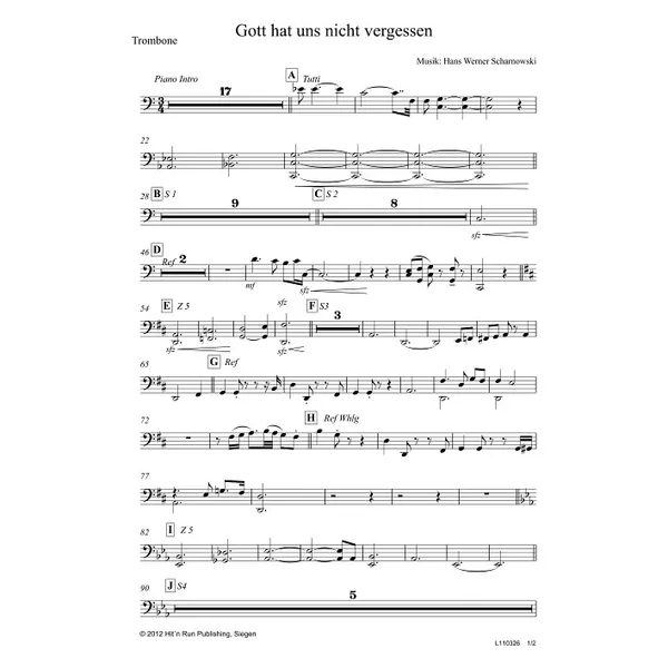 Produktbild des Artikels Gott hat uns nicht vergessen (Posaune) (Noten - Download)