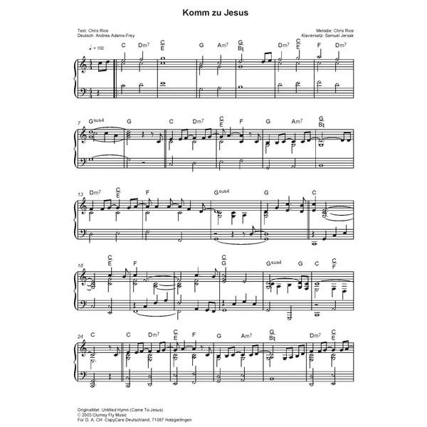 Produktbild des Artikels Komm zu Jesus (Noten - Download)