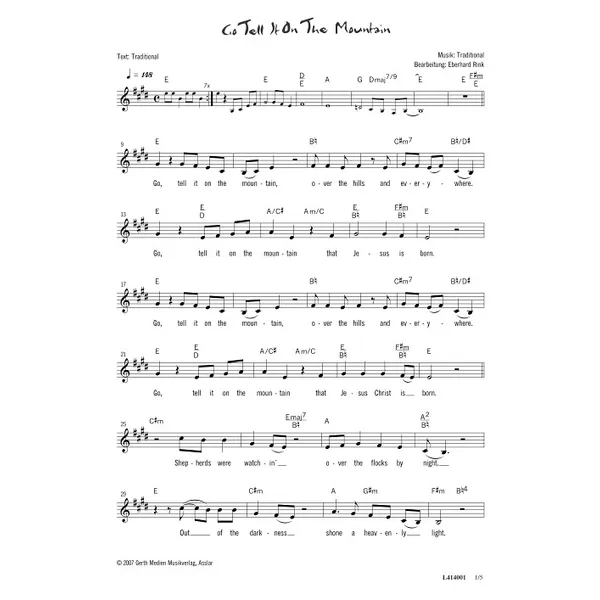 Produktbild des Artikels Go Tell It On The Mountain (Noten - Download)