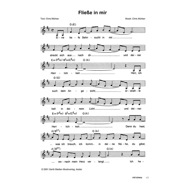 Produktbild des Artikels Fließe in mir (Noten - Download)