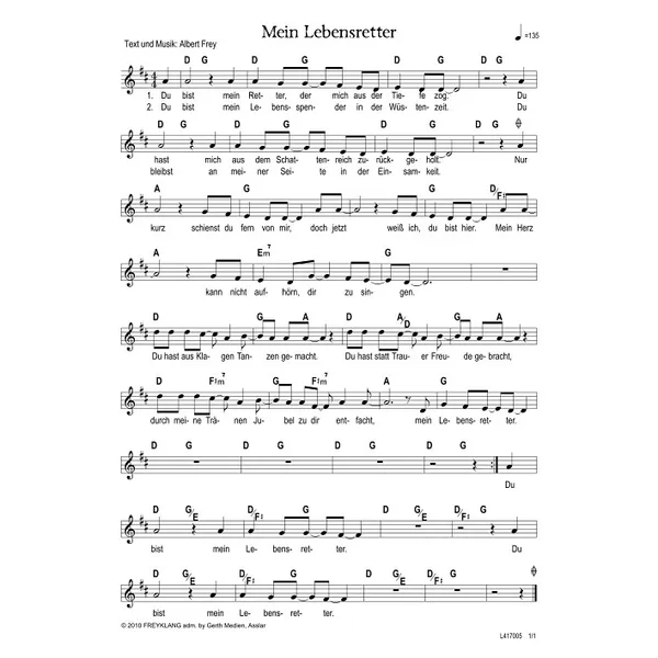 Produktbild des Artikels Mein Lebensretter (Noten - Download)