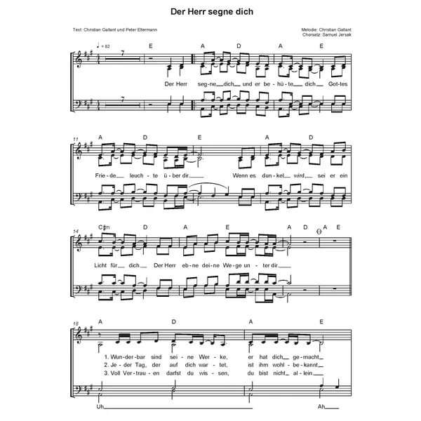 Produktbild des Artikels Der Herr segne dich (Noten - Download)