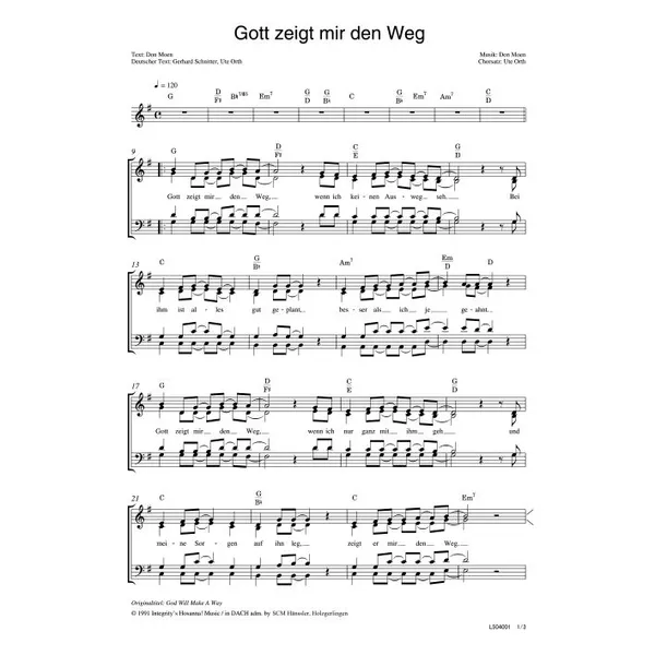 Produktbild des Artikels Gott zeigt mir den Weg (Noten - Download)