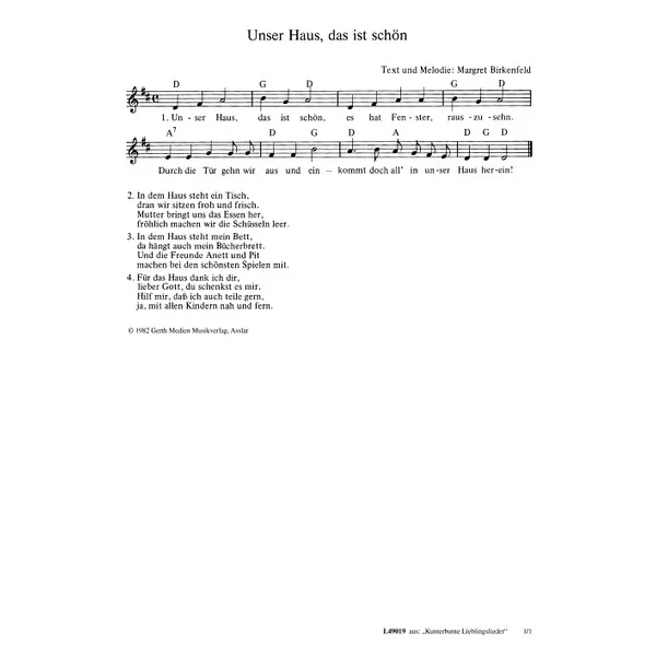 Produktbild des Artikels Unser Haus, das ist schön (Noten - Download)