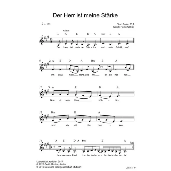 Produktbild des Artikels Der Herr ist meine Stärke (Noten - Download)
