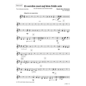 Produktbild des Artikels Es werden zwei auf dem Felde sein (Horn in F) (Noten - Download)