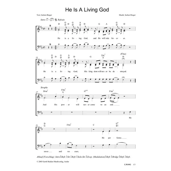 Produktbild des Artikels He Is A Living God (Noten - Download)