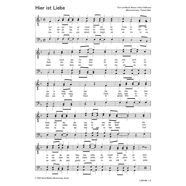 Produktbild des Artikels Hier ist Liebe (Noten - Download)