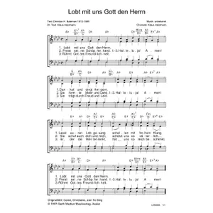 Produktbild des Artikels Lobt mit uns Gott den Herrn (Noten - Download)
