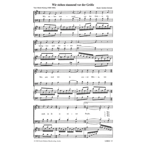 Produktbild des Artikels Wir stehen staunend vor der Größe (Noten - Download)