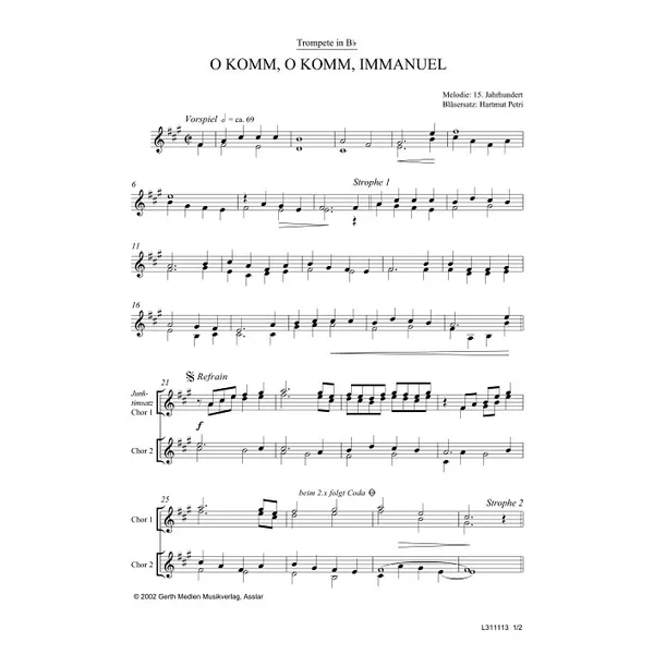 Produktbild des Artikels O komm o komm Immanuel (Noten - Download)