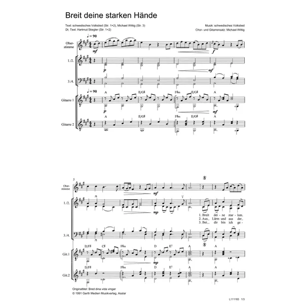 Produktbild des Artikels Breit deine starken Hände (Noten - Download)