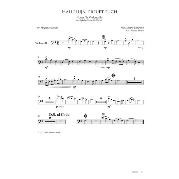 Produktbild des Artikels Halleluja! Freuet euch (Violine 2) (Noten - Download)
