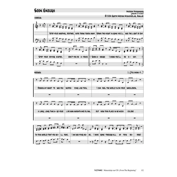 Produktbild des Artikels Soon Enough (Noten - Download)