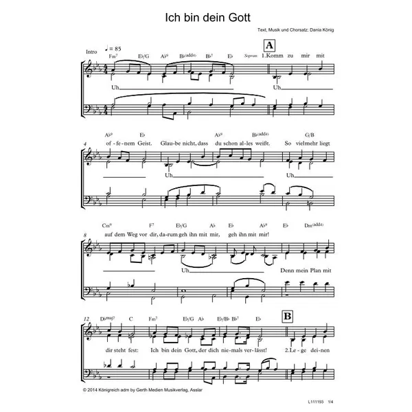 Produktbild des Artikels Ich bin dein Gott (Noten - Download)