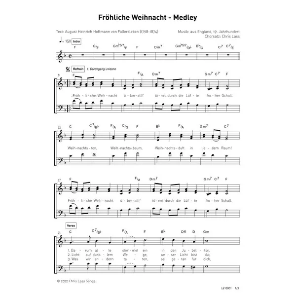 Produktbild des Artikels Fröhliche Weihnacht / Ihr Kinderlein kommet (Noten - Download)