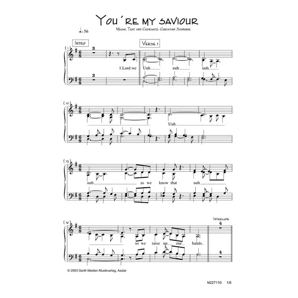 Produktbild des Artikels You're My Saviour (Noten - Download)
