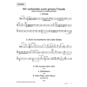 Produktbild des Artikels Wir verkündigen euch große Freude (Pauken) (Noten - Download)