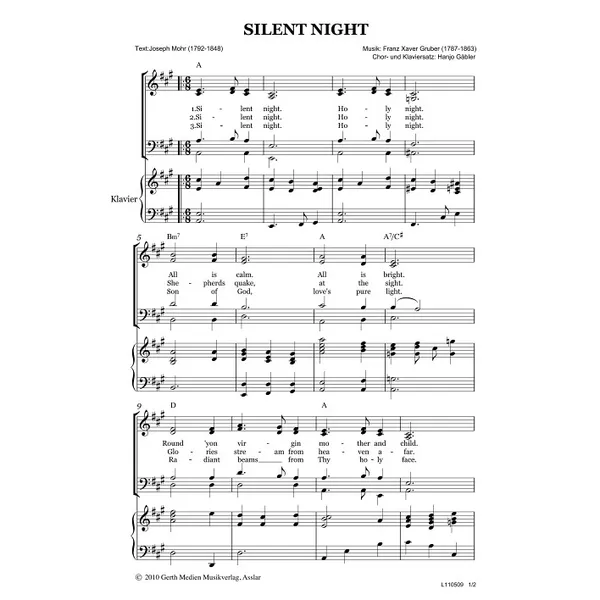 Produktbild des Artikels Silent Night (Noten - Download)