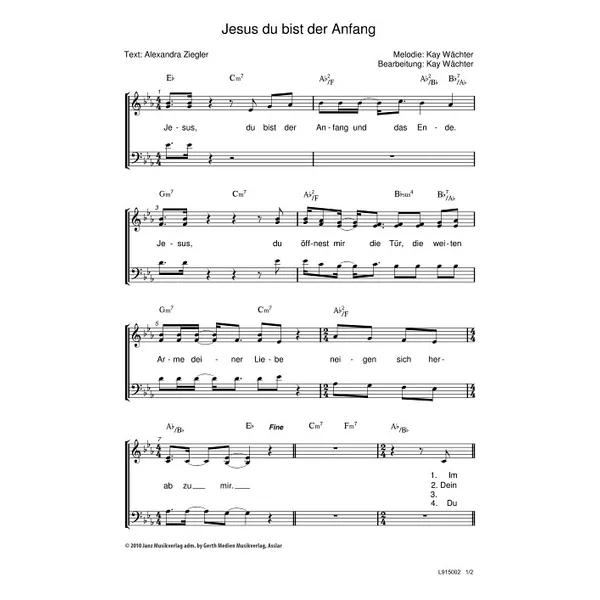 Produktbild des Artikels Jesus, du bist der Anfang (Noten - Download)