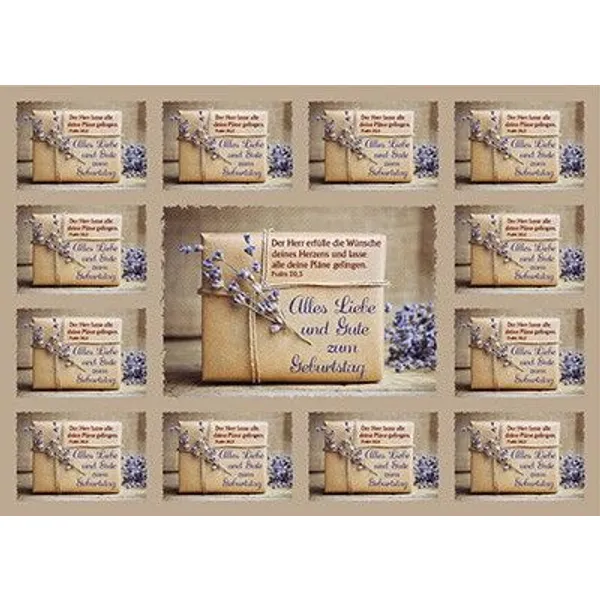 Produktbild des Artikels Aufkleber-Gruß-Karten: Alles Liebe und Gute zum Geburtstag, 4 Stück (Schreibwaren)