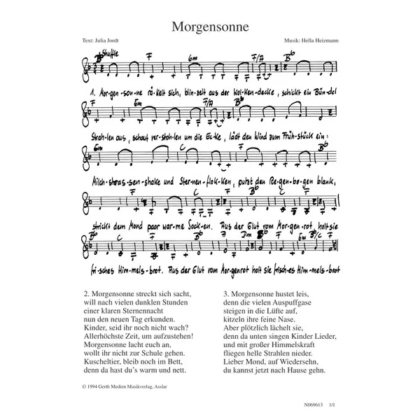 Produktbild des Artikels Morgensonne (Noten - Download)