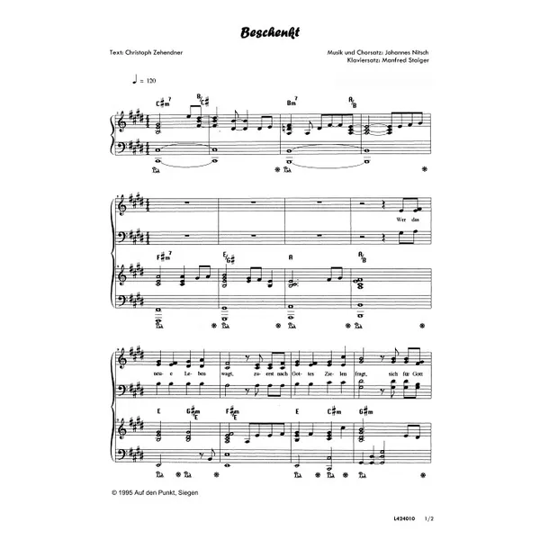 Produktbild des Artikels Beschenkt (Noten - Download)
