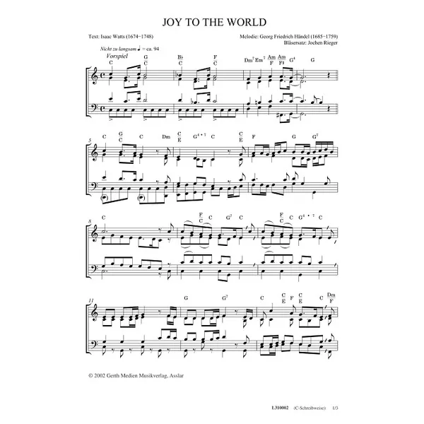 Produktbild des Artikels Joy To The World (Noten - Download)
