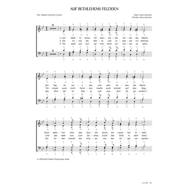 Produktbild des Artikels Auf Bethlehems Feldern (Noten - Download)
